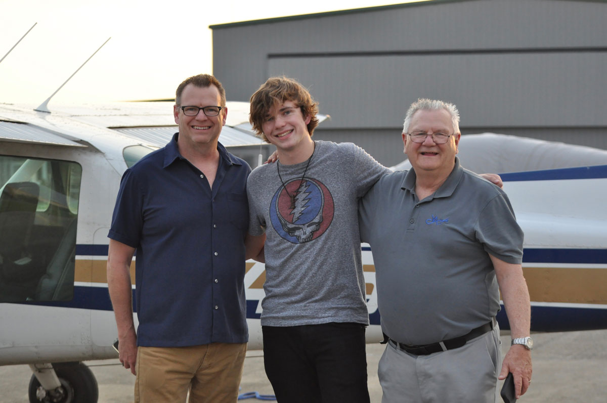 Three generations of Jeff Air: David, Jonathan and Tom Jeffries